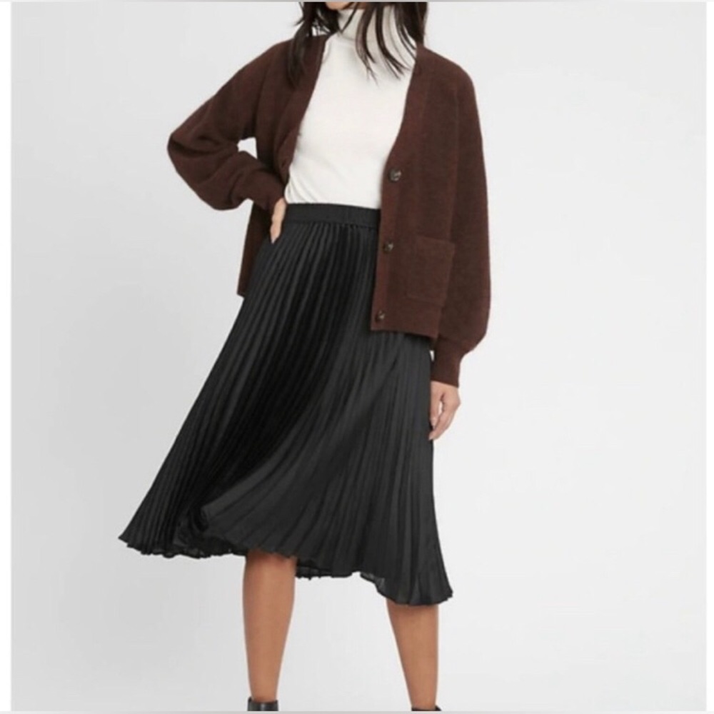 ⭐️Like NEW⭐️Banana Republic A Line Midi Shiny Pleated Slinky Classic Skirt • 6 - Picture 9 of 9
